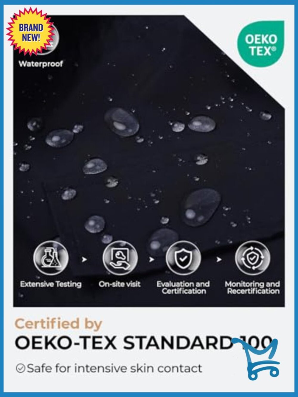 Waterproof Rain Jacket with Hood Lightweight Windbreaker Long Coat - Picture 4 of 7